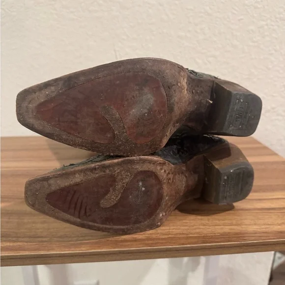 Corral Women’s Embroidered Leather Black Cowboy Boots Size 8 Boot Barn Like NEW - Picture 7 of 10